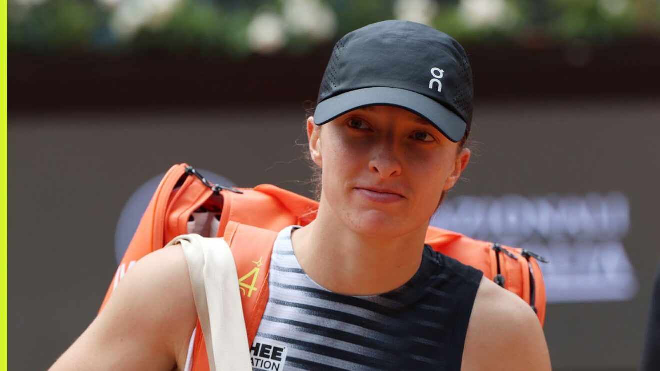 Iga Swiatek looks on in Rome