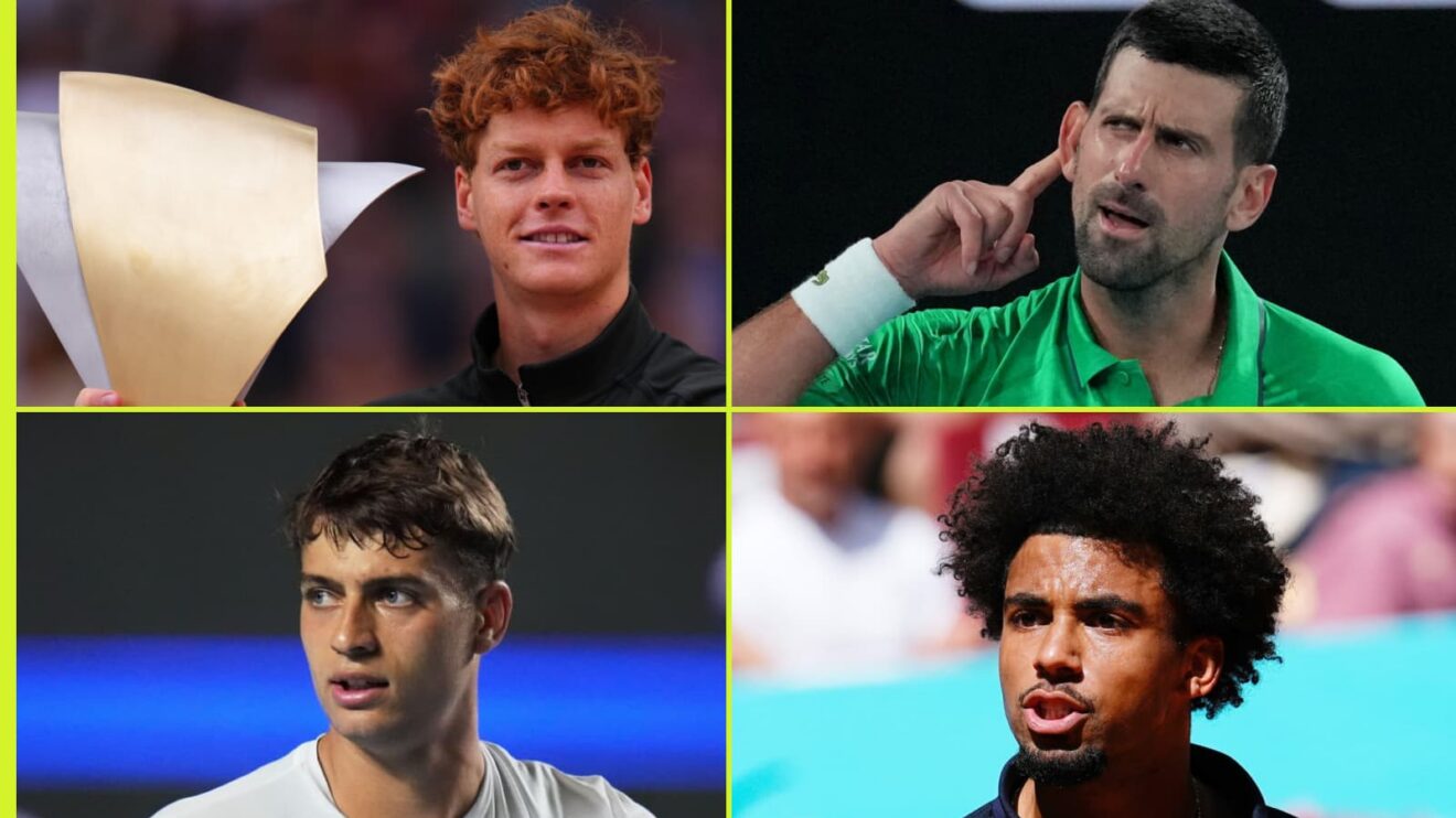 Jannik Sinner, Novak Djokovic, Flavio Cobolli and Arthur Fils