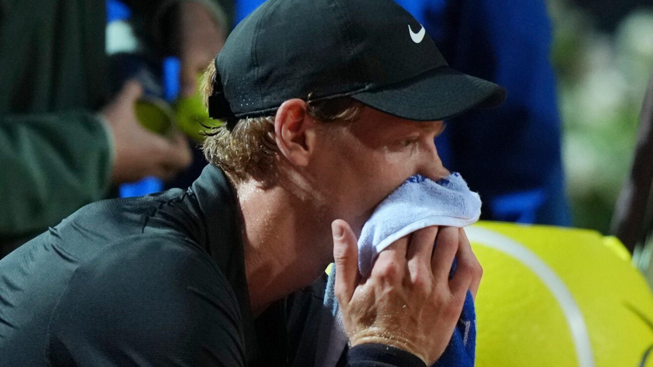 Jannik Sinner during his match with Daniil Medvedev in Rome