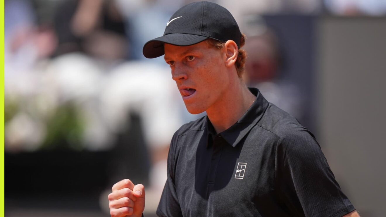 Jannik Sinner in action in Rome