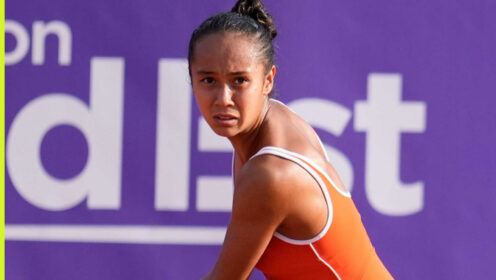 Pictured: Leylah Fernandez in action