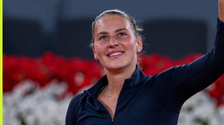 Marta Kostyuk celebrates