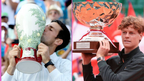Pictured: Novak Djokovic and Jannik Sinner