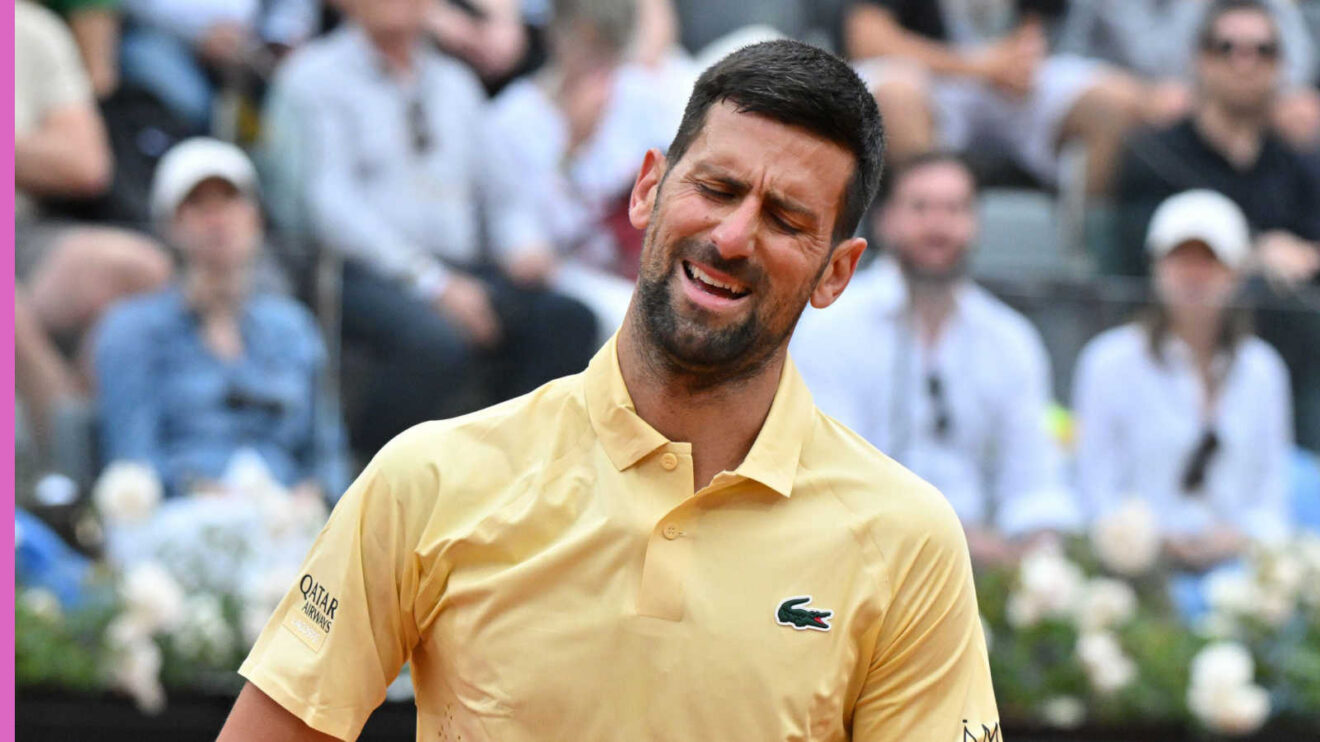 Pictured: Novak Djokovic grimaces during a match