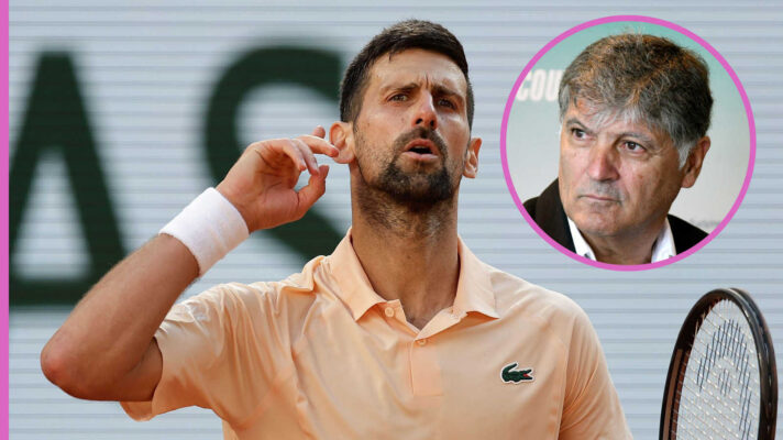 Pictured: Novak Djokovic with inset of Toni Nadal