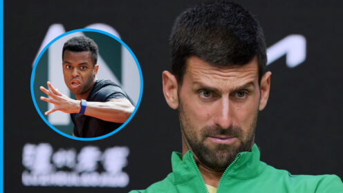Novak Djokovic and Giovanni Mpetshi Perricard