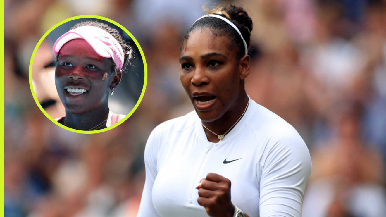 Pictured: Serena Williams with inset of Victoria Mboko