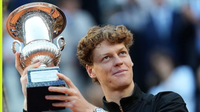 Jannik Sinner with the Italian Open trophy