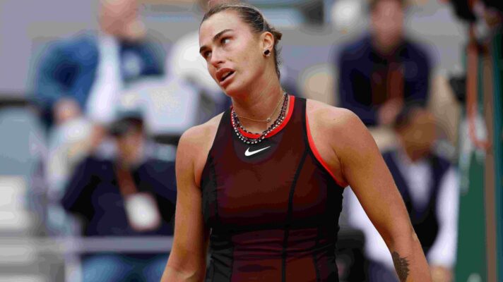 Pictured: A dejected Aryna Sabalenka during her French Open loss