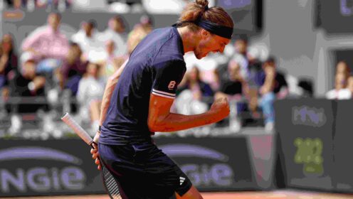 Pictured: Alexander Zverev celebrates at the French Open