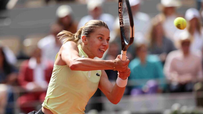 Pictured: Poland's Maja Chwalinska in French Open final action