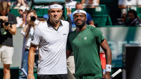 Pictured: Taylor Fritz and Frances Tiafoe at the Halle Open