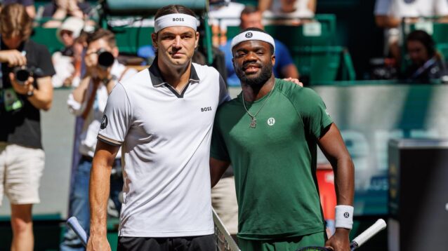 Pictured: Taylor Fritz and Frances Tiafoe at the Halle Open