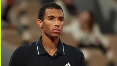 Pictured: A devastated Felix Auger-Aliassime