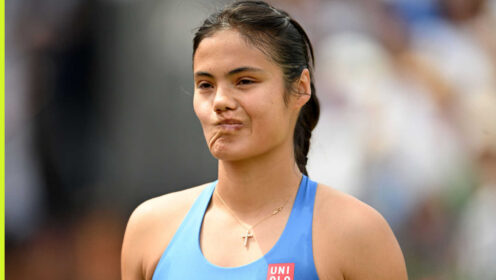 Pictured: A disappointed Emma Raducanu