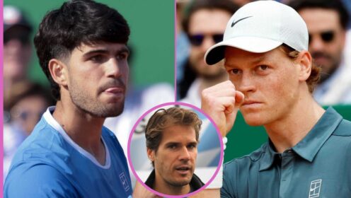 Carlos Alcaraz, Jannik Sinner and Tommy Haas