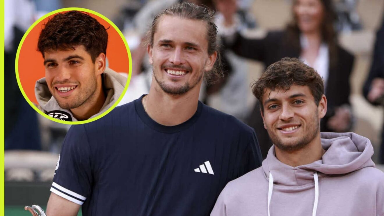 Alexander Zverev, Flavio Cobolli and Carlos Alcaraz