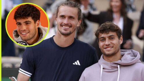 Alexander Zverev, Flavio Cobolli and Carlos Alcaraz