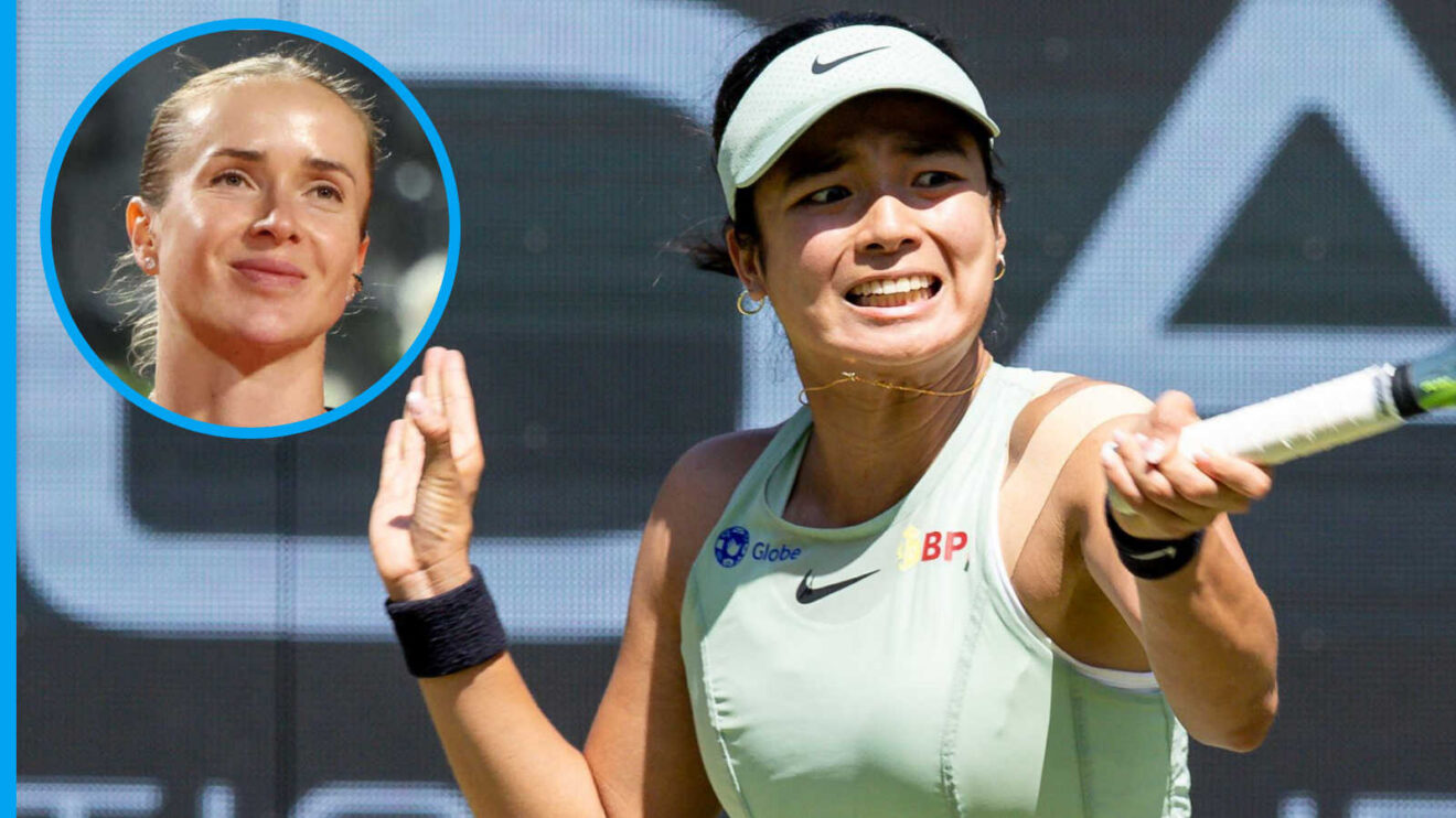 Pictured: Alex Eala with inset of Elina Svitolina