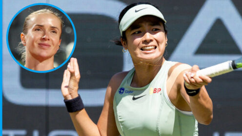 Pictured: Alex Eala with inset of Elina Svitolina