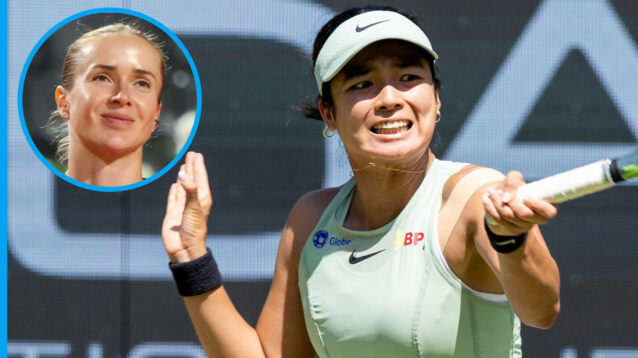 Pictured: Alex Eala with inset of Elina Svitolina