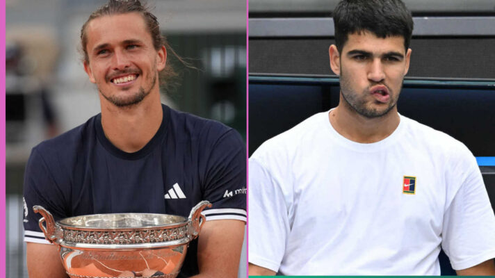 Pictured: Alexander Zverev and Carlos Alcaraz