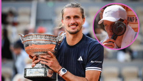 Pictured: Alexander Zverev with inset of Jannik Sinner