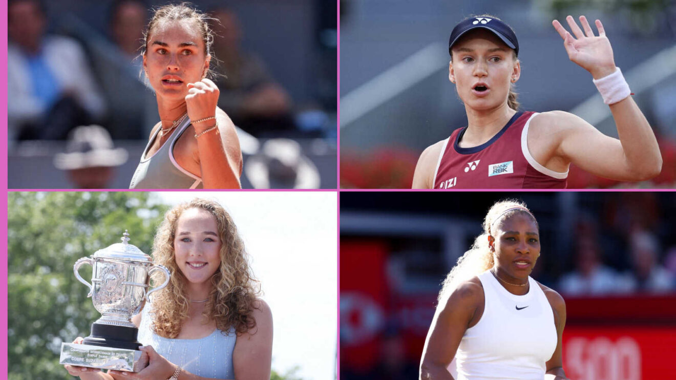 Pictured: Aryna Sabalenka, Elena Rybakina, Mirra Andreeva and Serena Williams