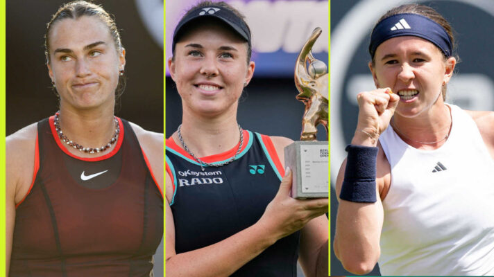 Pictured: Aryna Sabalenka, Linda Noskova and Nikola Bartunkova