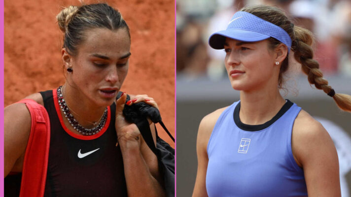 Pictured: Aryna Sabalenka and Anna Kalinskaya