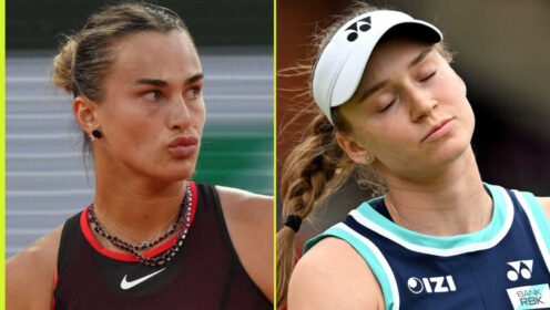 Pictured: Aryna Sabalenka and Elena Rybakina