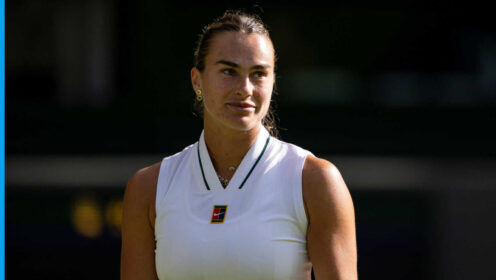 Pictured: Aryna Sabalenka in action