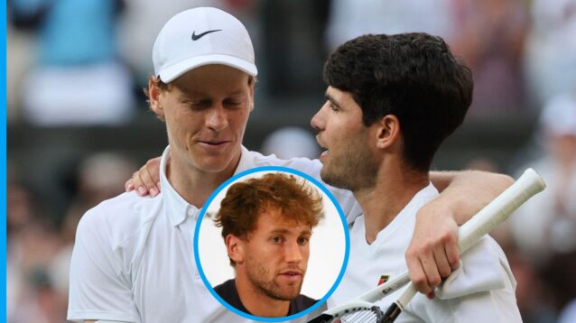 Casper Ruud, Jannik Sinner and Carlos Alcaraz