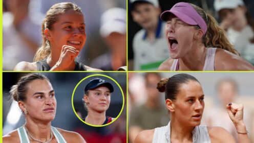 Maja Chwalinska, Miraa Andreeva, Marta Kostyuk, Aryna Sabalenka and Elena Rybakina