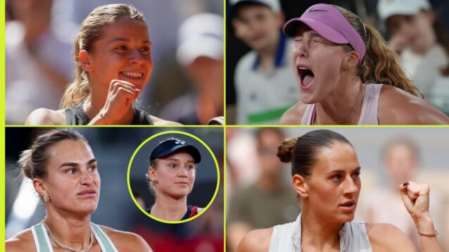 Maja Chwalinska, Miraa Andreeva, Marta Kostyuk, Aryna Sabalenka and Elena Rybakina