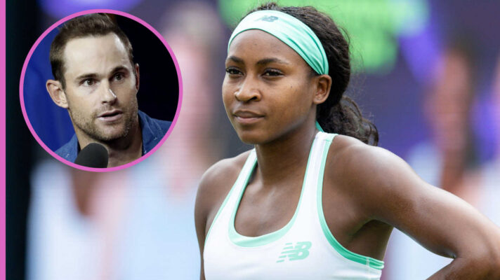 Pictured: Coco Gauff with inset of Andy Roddick