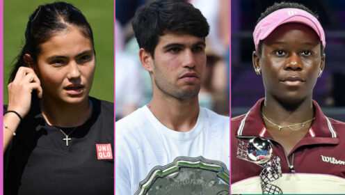 Pictured: Emma Raducanu, Carlos Alcaraz and Victoria Mboko