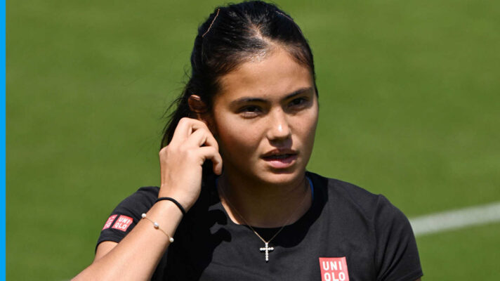 Pictured: Emma Raducanu during practice