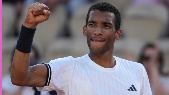 Pictured: Felix Auger-Aliassime celebrates