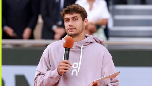 Flavio Cobolli speaks at Roland Garros