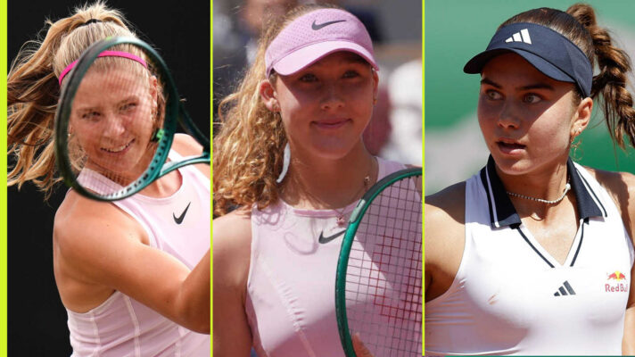 Pictured: Hannah Klugman, Mirra Andreeva and Iva Jovic