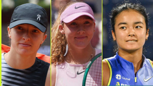Pictured: Iga Swiatek, Mirra Andreeva and Alex Eala