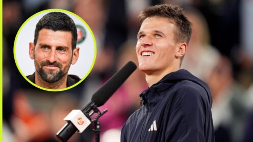 Jakub Mensik and Novak Djokovic