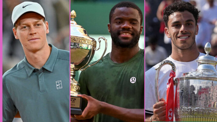 Pictured: Jannik Sinner, Frances Tiafoe and Francisco Cerundolo