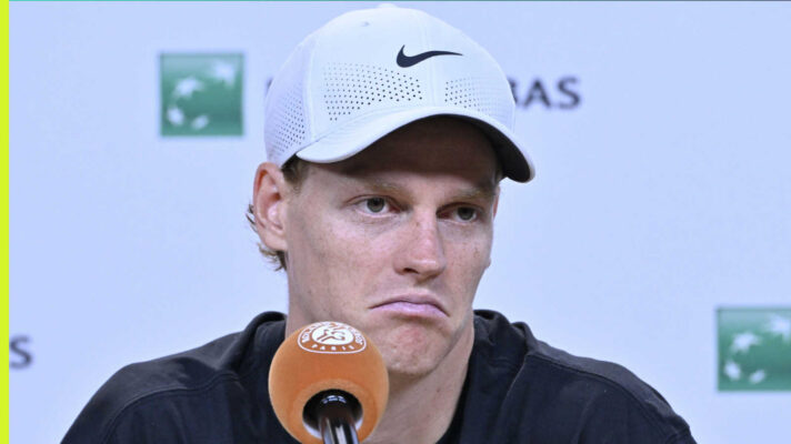 Pictured: Jannik Sinner attends a press conference