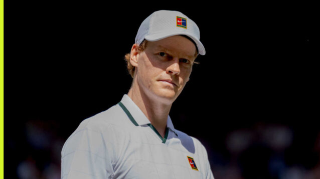 Pictured: Jannik Sinner during his match