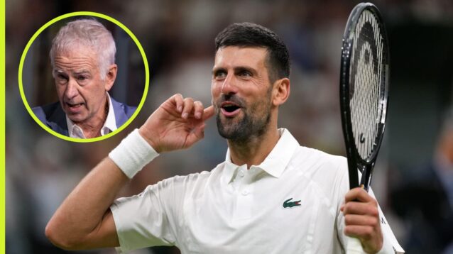John McEnroe and Novak Djokovic
