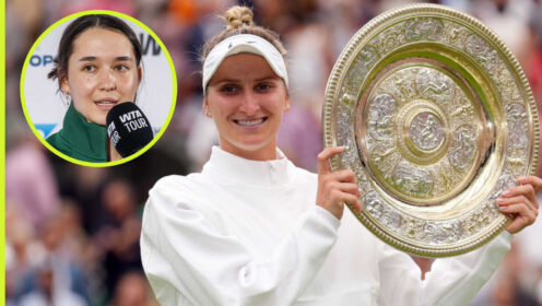 Pictured: Marketa Vondrousova with inset of Eva Lys