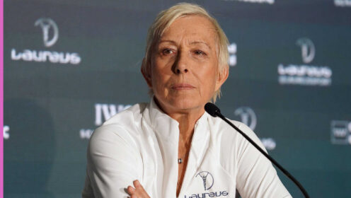 Pictured: Martina Navratilova at a press conference