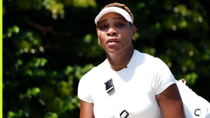 Pictured: Serena Williams arrives at Wimbledon ahead of practice